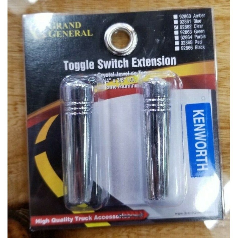 92862 Toggle switch extension 2 1/4 clear jewel chrome aluminum all Kenworth 92862