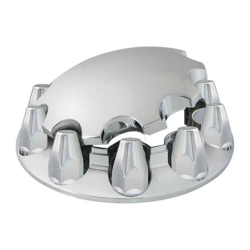 chrome hub cover axle 33mm locking nuts w/cooling vents so no overheating 40180