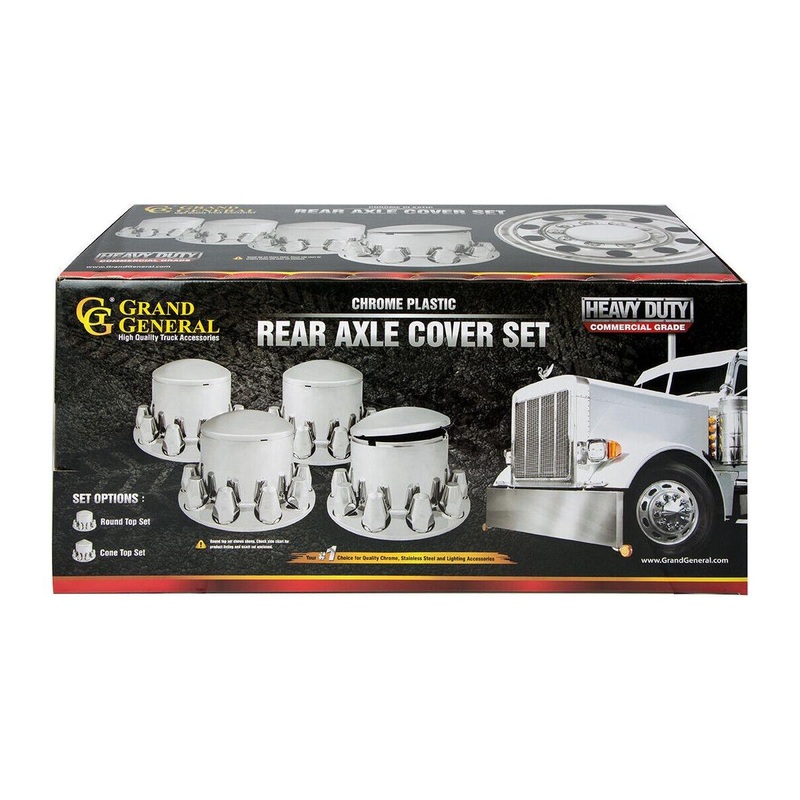 Chrome Rear Wheel Axle Hub Cover Kit trailer  ABS 33mm push-on Nut Covers #40242