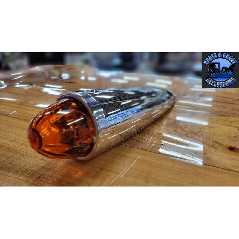 Glass lens watermelon chrome die cast housing dark amber #93703