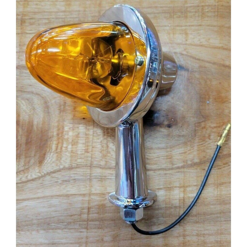 HONDA PEDESTAL LIGHT AMBER WATERMELON REAL GLASS LENS SINGLE STUD MOUNT 84090