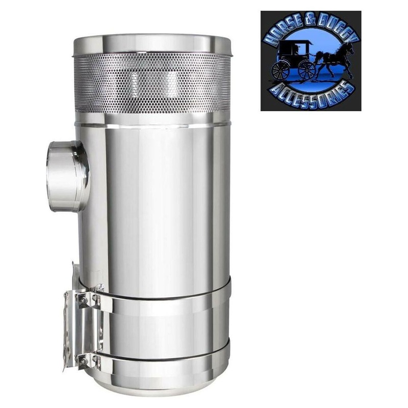 Peterbilt 15 Inch 304 Stainless Steel Air Cleaner vortox style 28205 w/straps