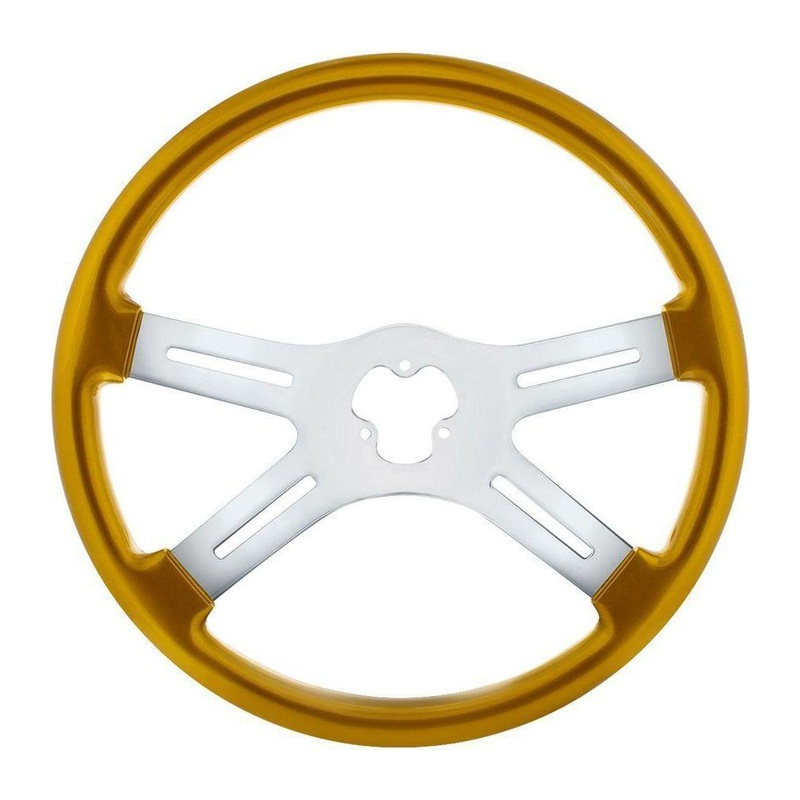 universal 18 Vibrant Color 4 Spoke truck Steering Wheel Electric Yellow up-88282