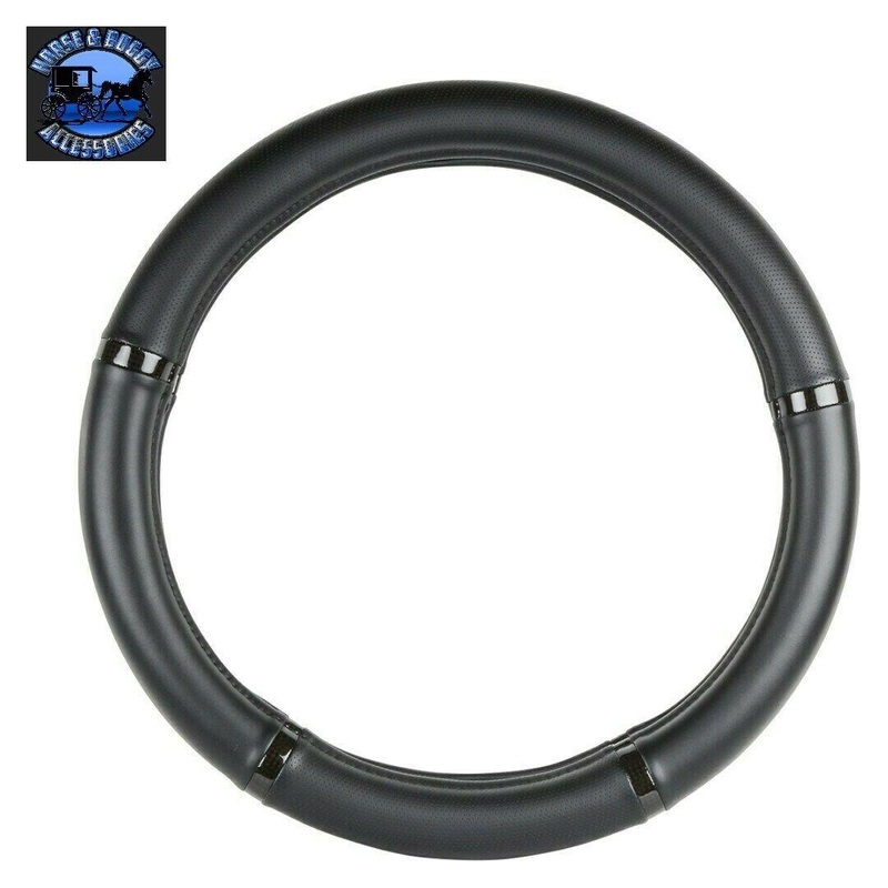 54036 truck universal steering wheel cover 18 deluxe black carbon fiber trim 54036