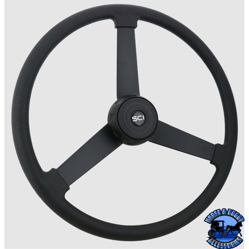 197-3097-77004 Steering Creations The Beast – 20 Black Polyurethane Rim, Painted Black 3-Spoke Wheel