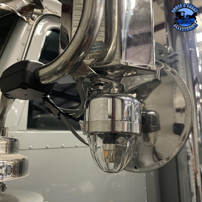 #3157-mirror-kit-cl (Sold in Pairs) Custom Waterproof single face clear lens glass watermelon kit, (3157 Base) Bulb not included, with angle bracket.