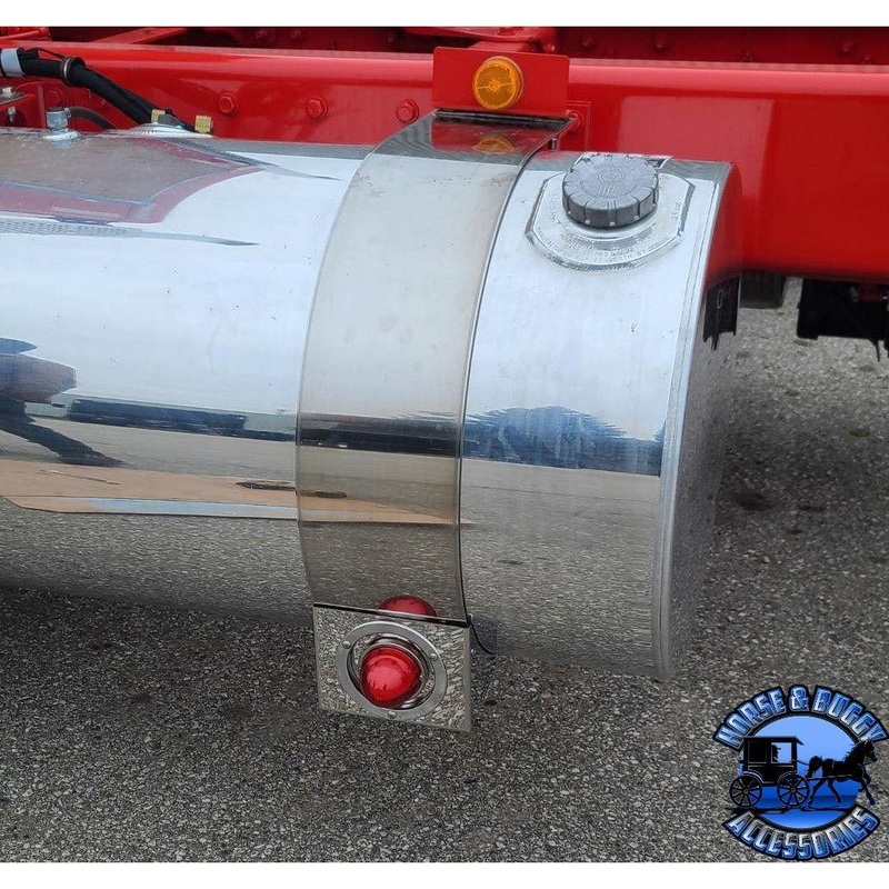 ss-1033 Stainless fuel tank watermelon light bracket fits-Kenworth 7 3/8 wide straps (sold in pairs)