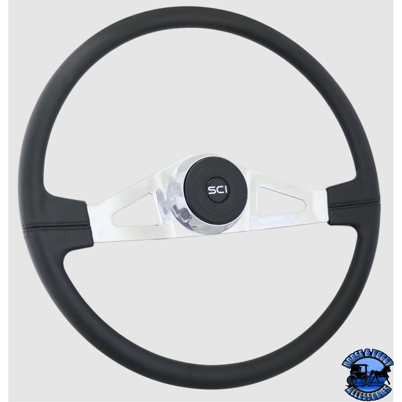 Steering Creations Lincoln 20 Polyurethane Rim Chrome 2-Spoke w/Triangle Cut Outs Wheel