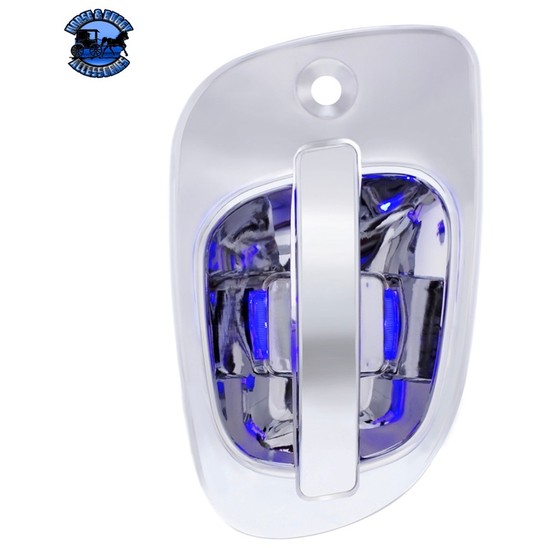 6 BLUE LED CHROME DOOR HANDLE COVER FOR FREIGHTLINER (Choose Side)