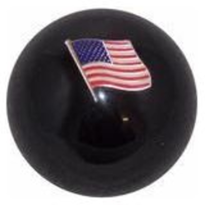 American Flag in Black Shift Knob  #EM-H14876-BLK (1/2-13 female threads)