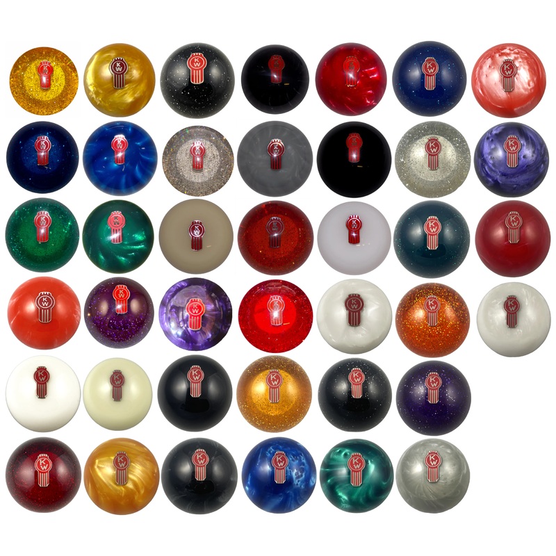 Kenworth Emblem Shift Knobs (1/2-13 female threads) Twisted Shifterz (Choose Color)