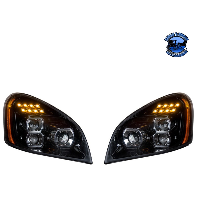 UP-35788 Blackout LED Headlight Set For 2008-2017 Freightliner Cascadia (Pair) #35788