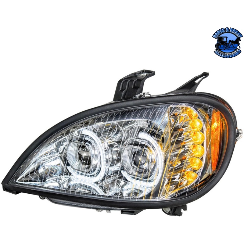 HIGH POWER LED PROJECTION HEADLIGHT FOR 2001-2020 FREIGHTLINER COLUMBIA (Choose Color) (Choose Side)
