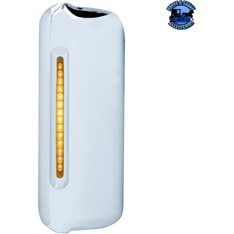 MIRROR COVER WITH 14 LED 12 LIGHT BAR FOR 2005+ FREIGHTLINER (Choose Color) (Choose Side)