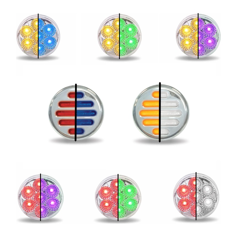 2 Round Trux Dual Revolution LEDs (Choose Color and Style)