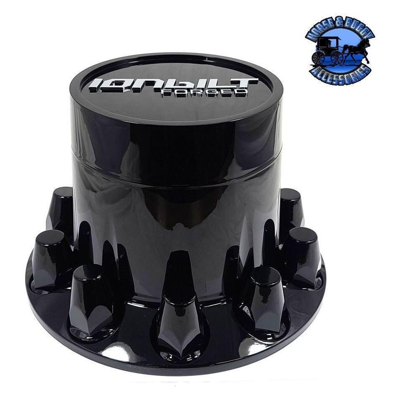 BLACK IB ABS REAR HUB COVER KIT W/REMOVABLE CAP 33mm/SCREW-ON W/FLANGE