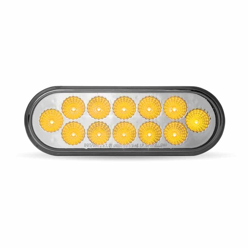 Oval Clear Amber Stop, Turn & Tail LED (12 Diodes) #TLED-O12CA