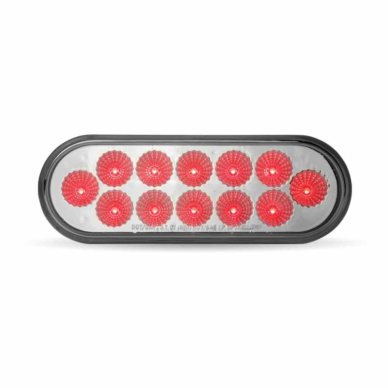 Oval Clear Red Stop, Turn & Tail LED (12 Diodes)