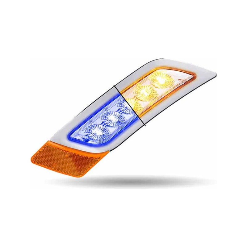 TLED-P400AB Amber to Blue Peterbilt LED Fender Light  5 Diodes | Passenger Side
