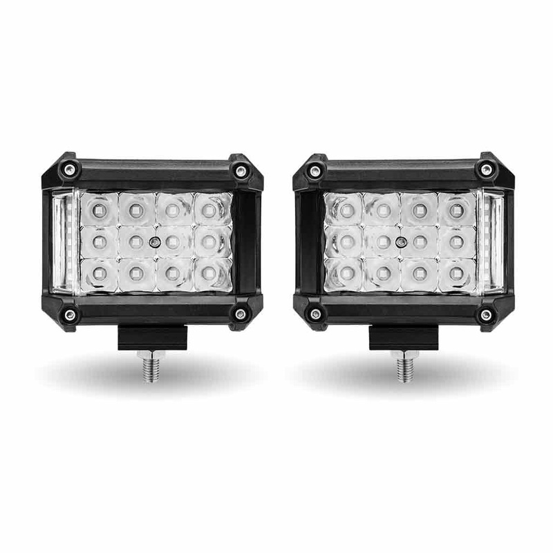Cube Worklight with Amber Side Strobe (19 Diodes) – Pair – 3600 Lumens