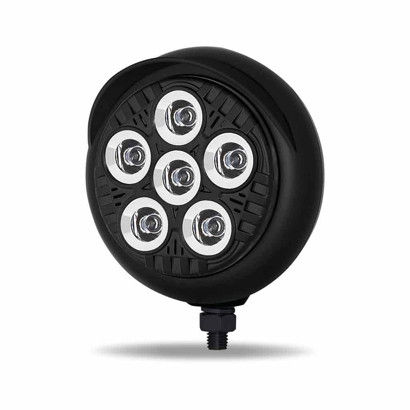 LEGACY SERIES ROUND LED LOAD/WORK LIGHT WITH BLACK FRONT – BLACK HOUSING – BLACK VISOR