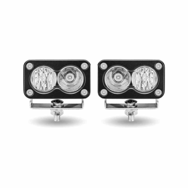 Mini Rectangular Flood/Spot Combo Worklights (2 Diodes) – Pair – 1000 Lumens