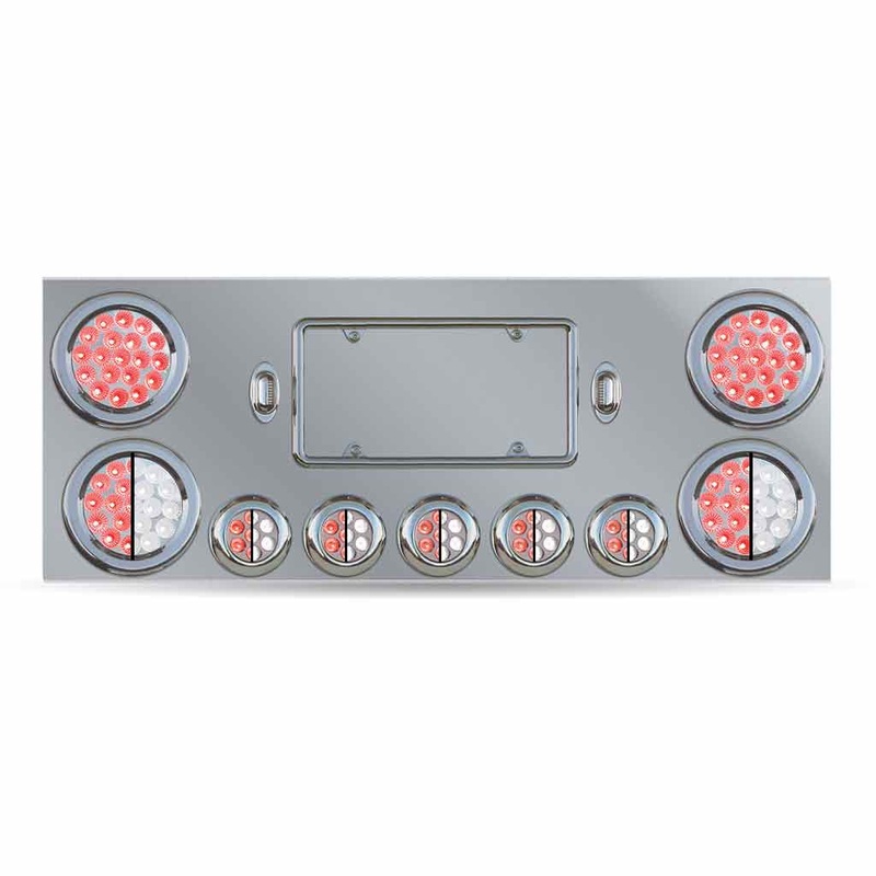 TU-9002L2 Dual LED Rear Center Panel  4 & 2.5 Dual LEDs (Clear Lens) | Stainless Steel