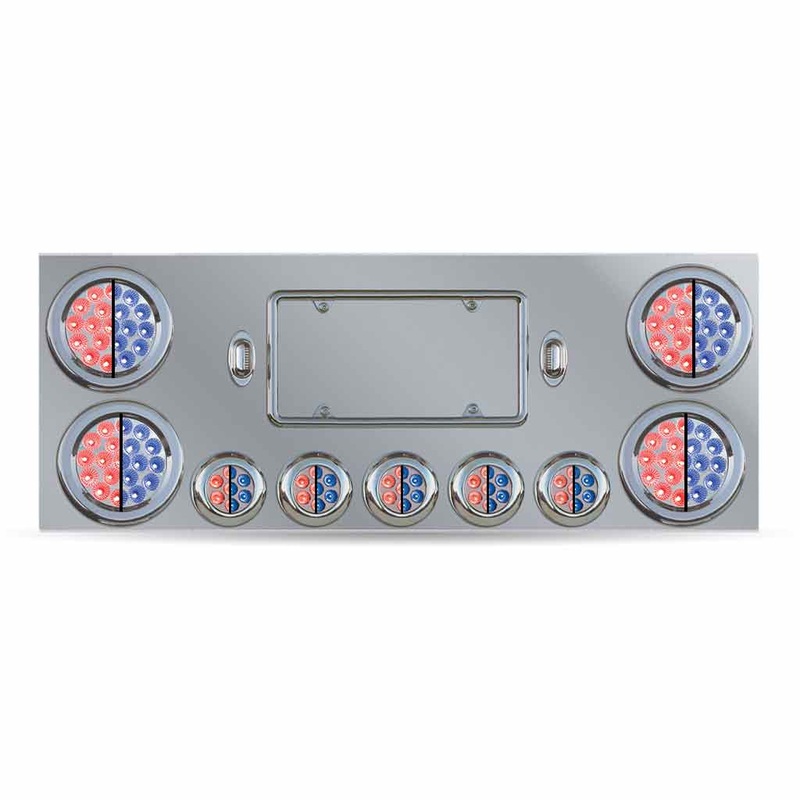 TU-9002L4 Dual LED Rear Center Panel  4 & 2.5 Dual LEDs (Clear Lens) | Stainless Steel