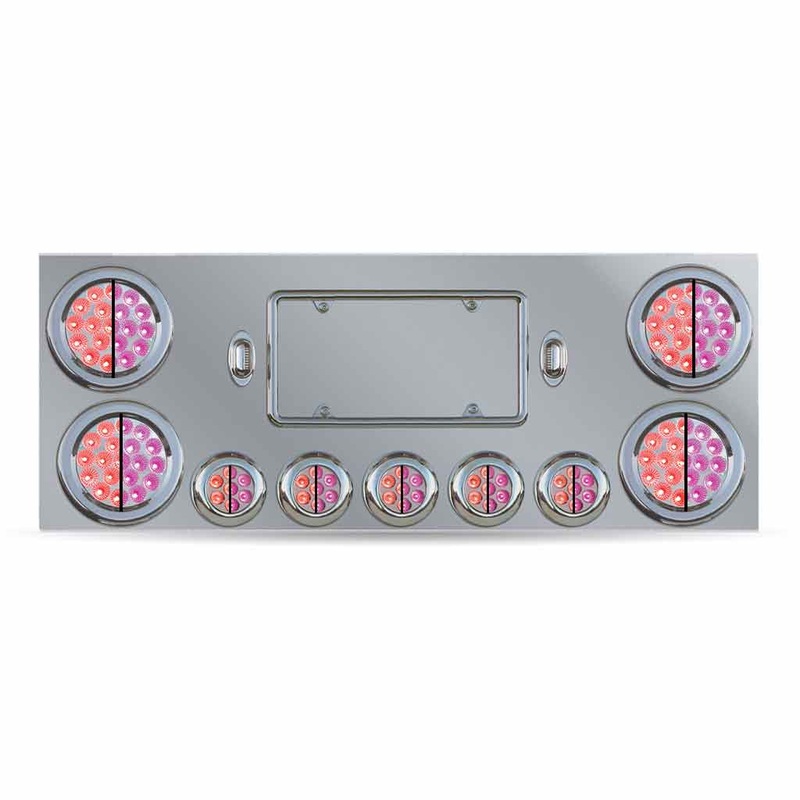 TU-9002L5 Dual LED Rear Center Panel  4 & 2.5 Dual LEDs (Clear Lens) | Stainless Steel