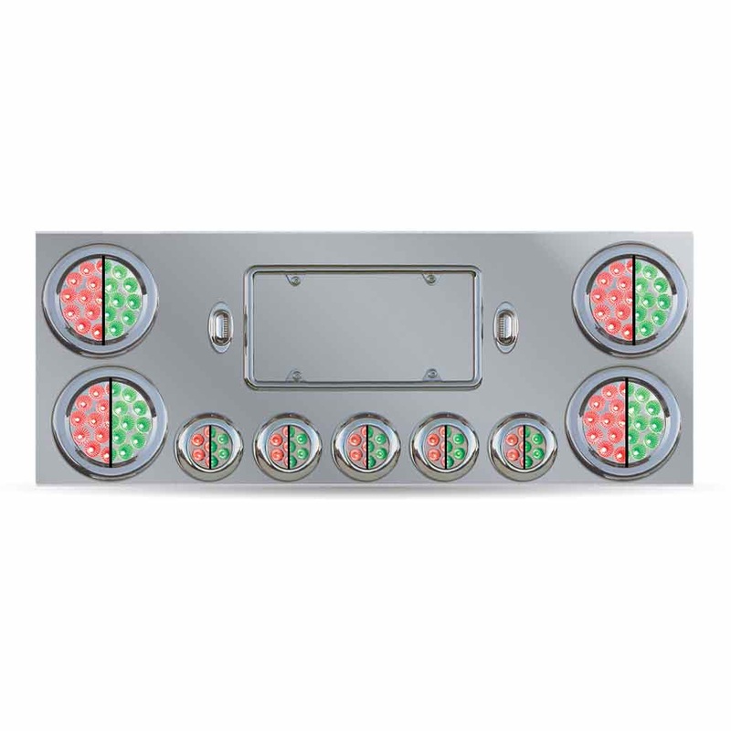TU-9002L6 Dual LED Rear Center Panel  4 & 2.5 Dual LEDs (Clear Lens) | Stainless Steel