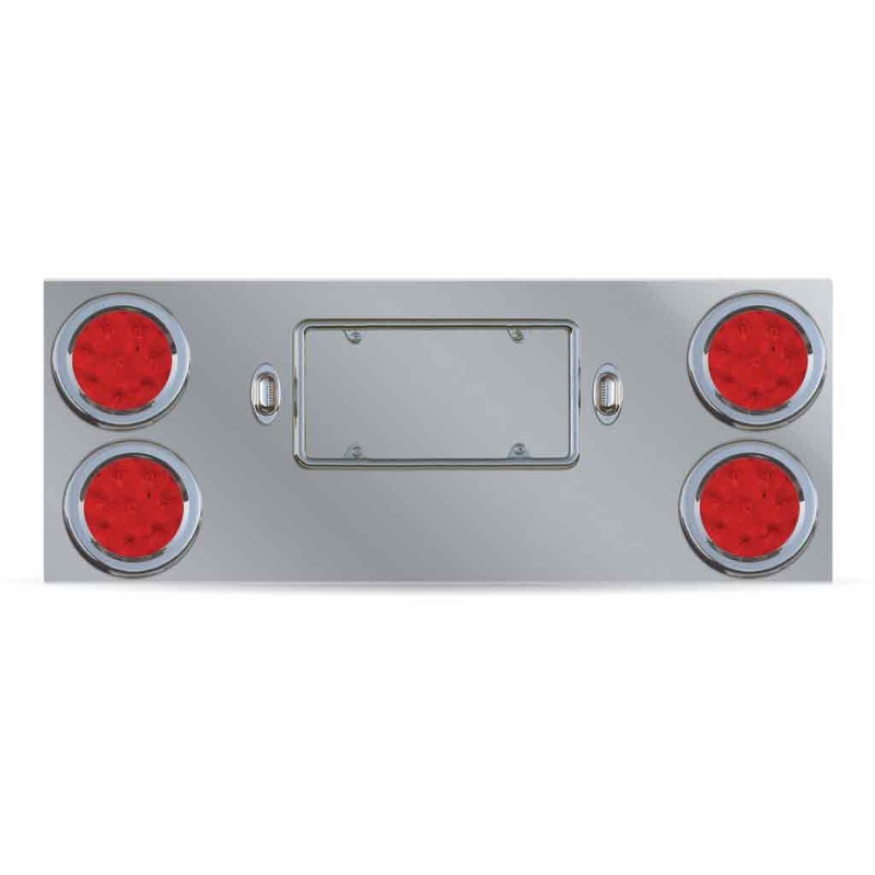 TU-9017L1 LED Rear Center Panel  4 LEDs (Red Lens) | Stainless Steel