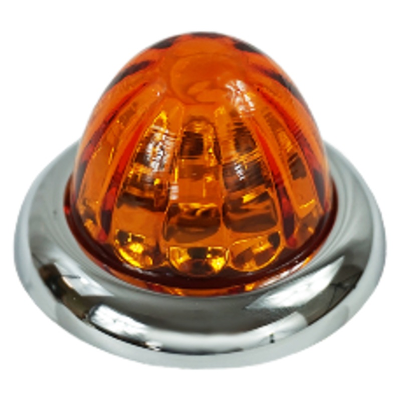 #11002AA-23 Legendary 1-1/2 Inch Watermelon Light, Stud Mount – Amber LED / Amber Glass Lens