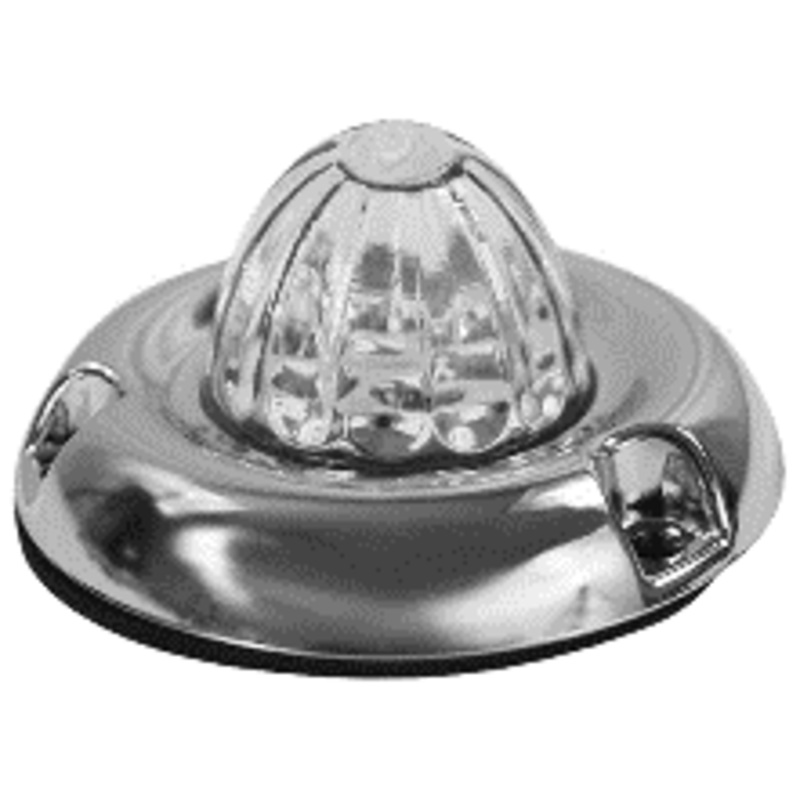 Legendary 1-1/2 Inch Watermelon Light W/ Curved Bezel – Red LED / Clear Glass Lens 11002CR-4