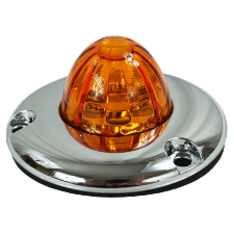 Legendary 1-1/2 Inch Watermelon Light W/ Flat Bezel- Amber LED / Amber Glass Lens 11002AA-3