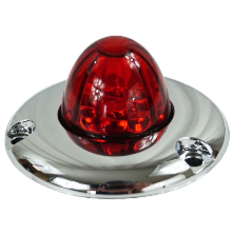 Legendary 1-1/2 Inch Watermelon Light W/ Flat Bezel – Red LED / Red Glass Lens 11002RR-3