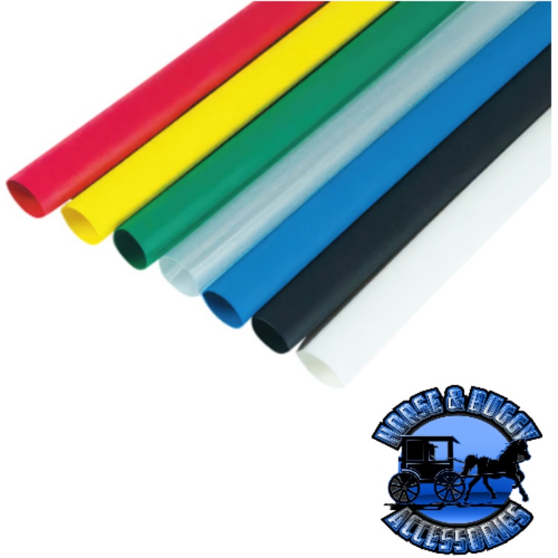 Assorted 1/8 Blue,Clear,Green,Red,Yellow Heat Shrink Tubing (10) 4 Pcs.