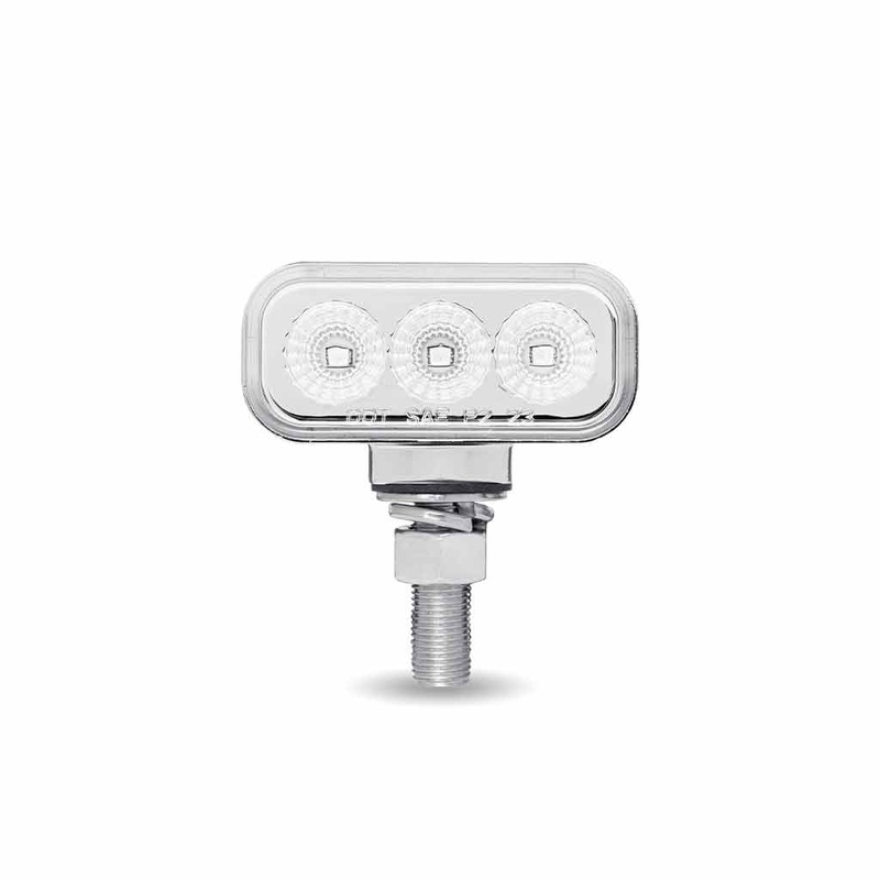 Clear Amber/Red Clearance Marker 1.5 x 3 Mini Double Face Rectangular Light with Reflector LEDs  10 Diodes