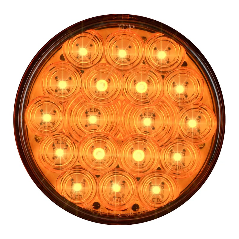4 FLEET AMBER/AMBER 18 LED 3PIN ROUND PLUG SEALED LIGHT