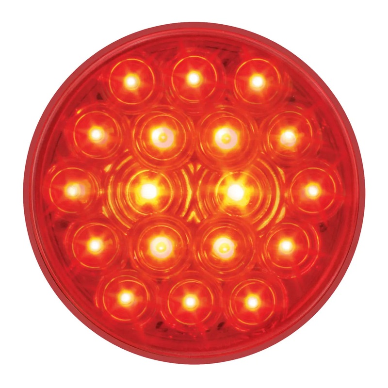 4 FLEET RED/RED 18 LED 3-PIN ROUND PLUG S/T/T SEALED LIGHT