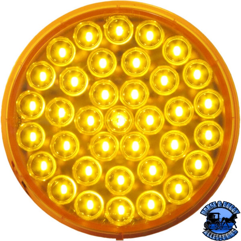817A-36 4 Amber LED Front Park & Turn, Round, 36 Diode AMP Housing Grommet-Mount