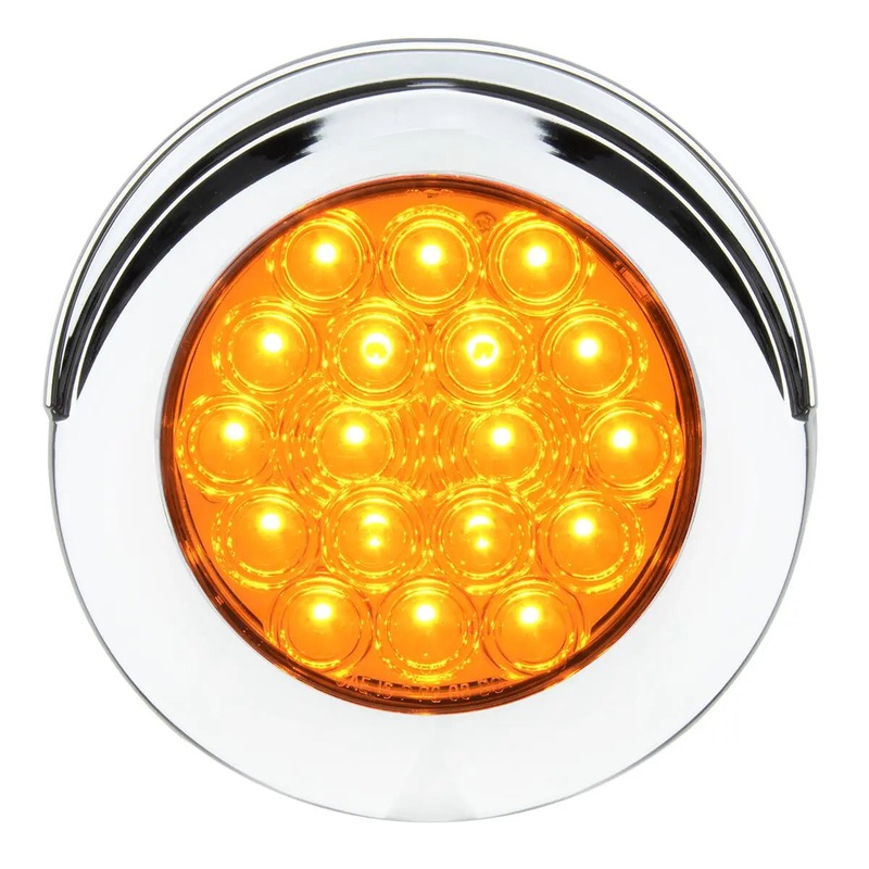 4 FLEET AMBER/AMBER 18 LED FLANGE MT. W/VISOR BEZEL 3PIN