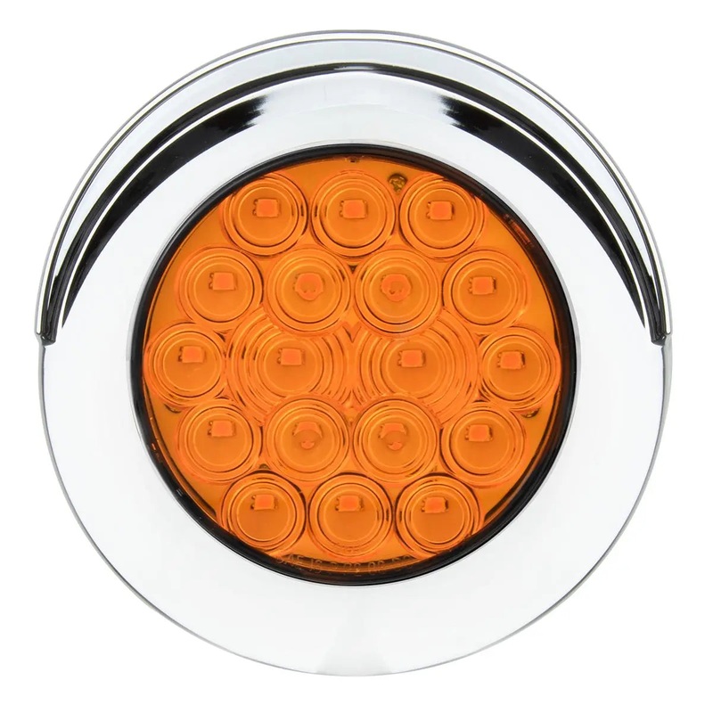 4 FLEET AMBER/AMBER 18 LED FLANGE MT. W/VISOR BEZEL, 3PRONG