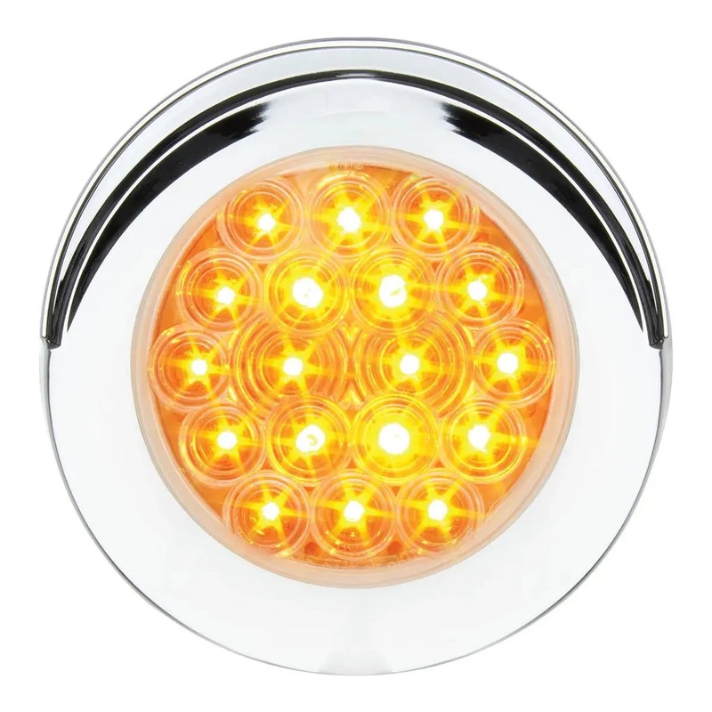 4 FLEET AMBER/CLEAR 18 LED SURFACE MT. W/VISOR BEZEL, 3 WIRES