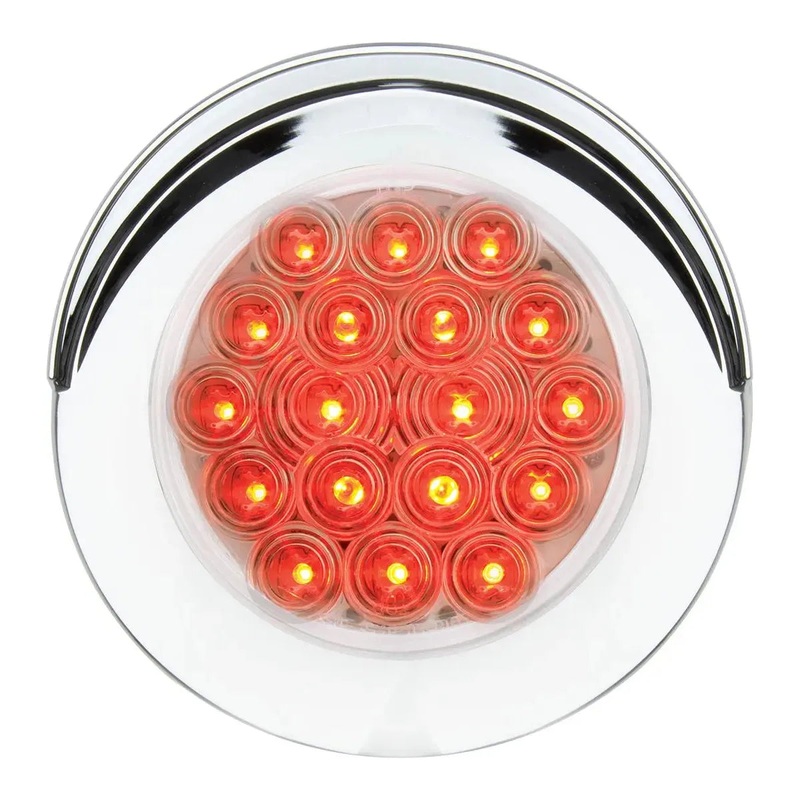 4 FLEET RED/CLEAR 18 LED SURFACE MT. W/VISOR BEZEL, 3 WIRES