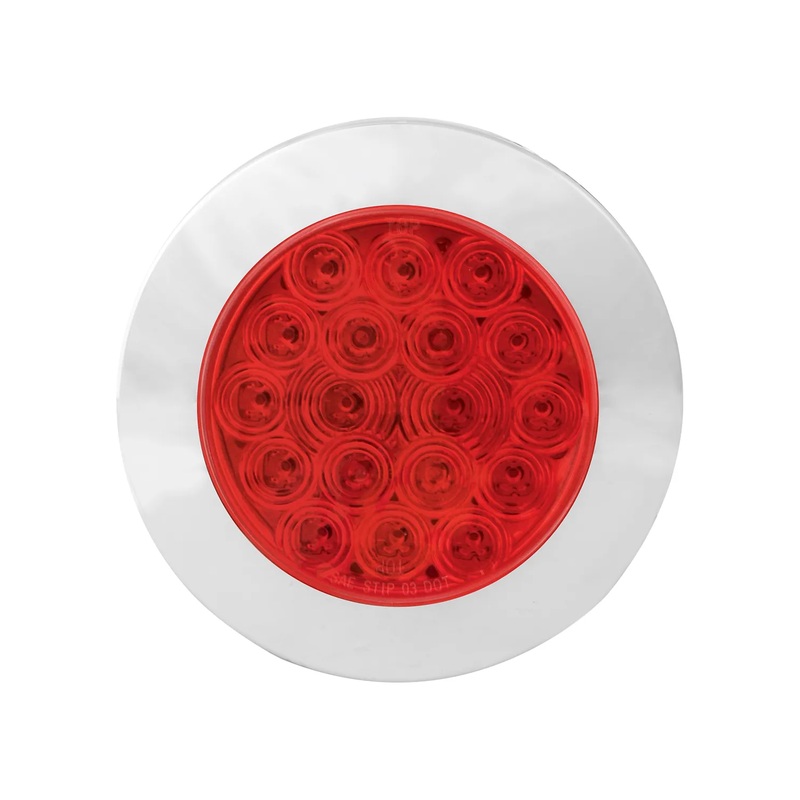 4 FLEET RED/RED 18 LED FLANGE MOUNT W/BEZEL, 3 PRONG #75872