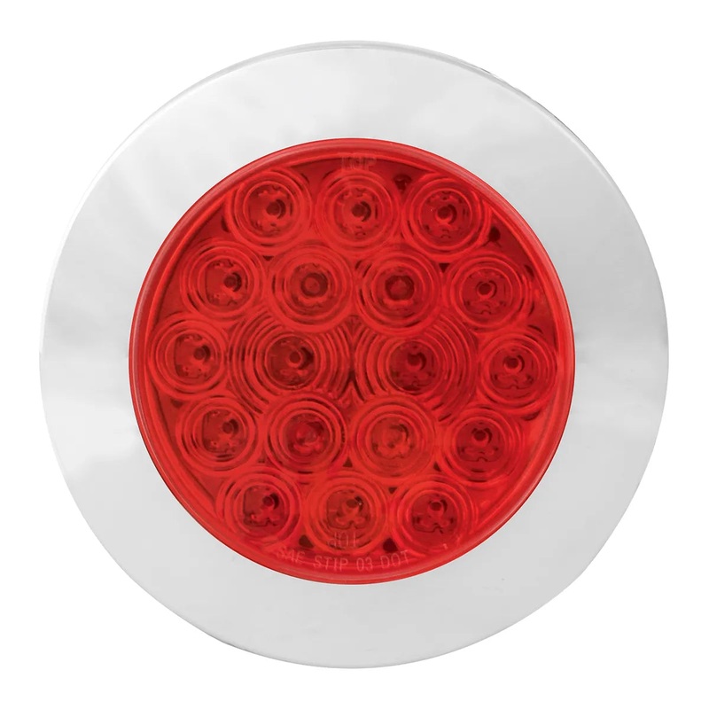4 FLEET RED/RED 18 LED FLANGE MOUNT W/BEZEL, 3 WIRES #75882