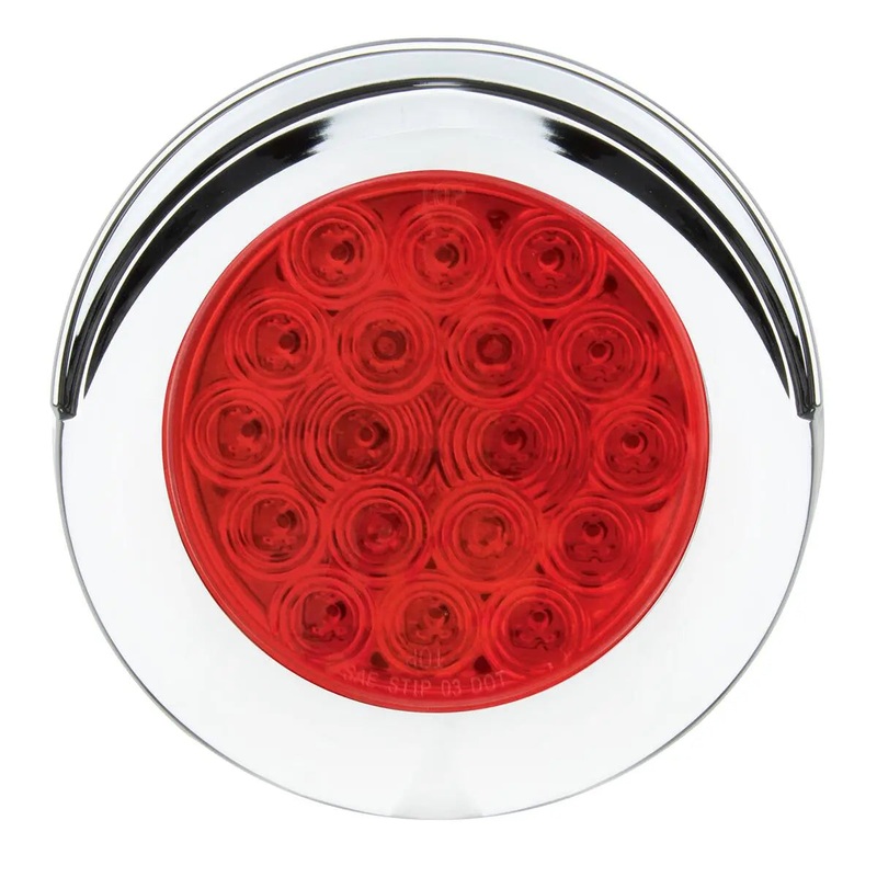 4 FLEET RED/RED 18 LED FLANGE MT. W/VISOR BEZEL 3PIN