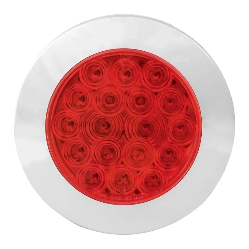 4 FLEET RED/RED 18 LED SURFACE MOUNT W/ BEZEL, 3WIRES