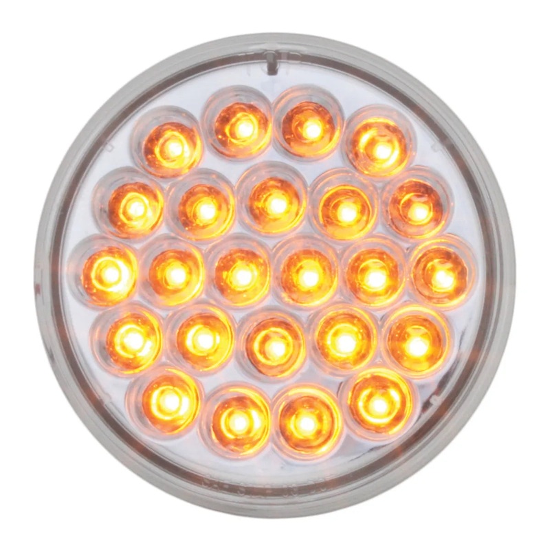76463 #2 4 PEARL AMBER/CLEAR 24LED STROBE SEALED LIGHT, 9~36V
