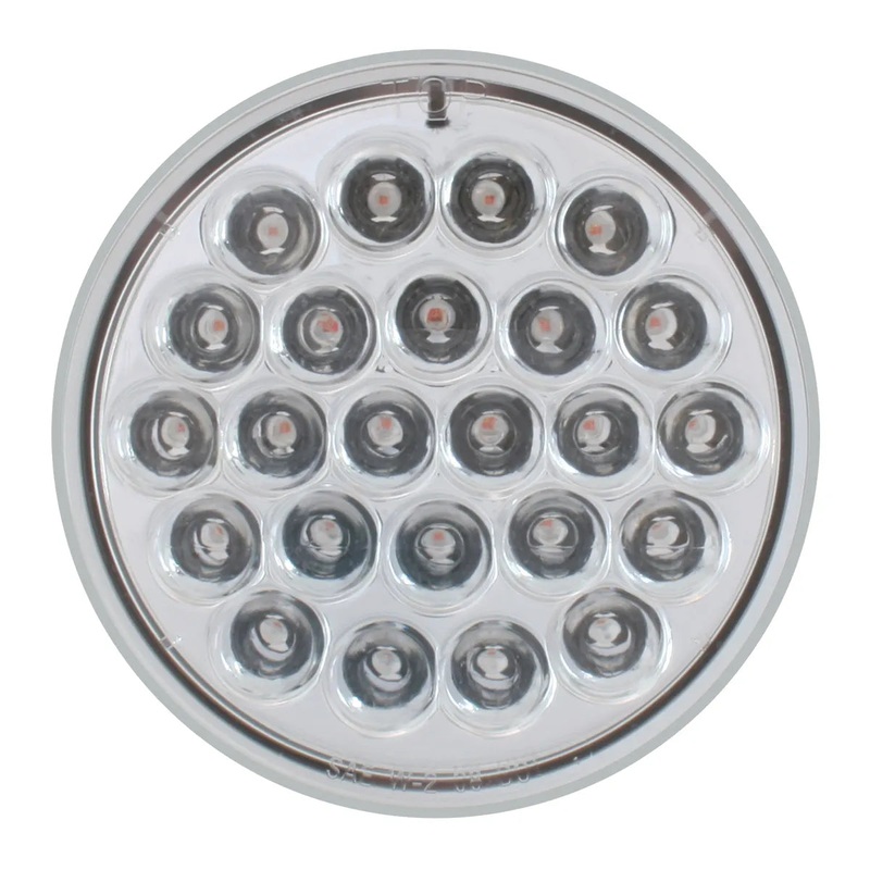 76468 #1 4 PEARL WHITE/CLEAR 24 LED STROBE SEALED LIGHT, 9~36V